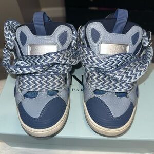 Lanvin Kids Blue and Silver Sneakers